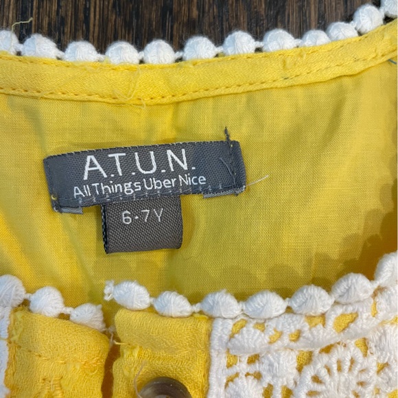 ATUN Yellow Embroidered Detail Dress, size 6-7 - Picture 3 of 3